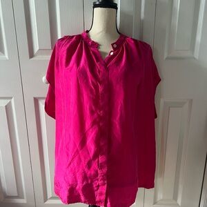 Banana Republic Women's Boxy Style Pink Silk Blouse Size XL